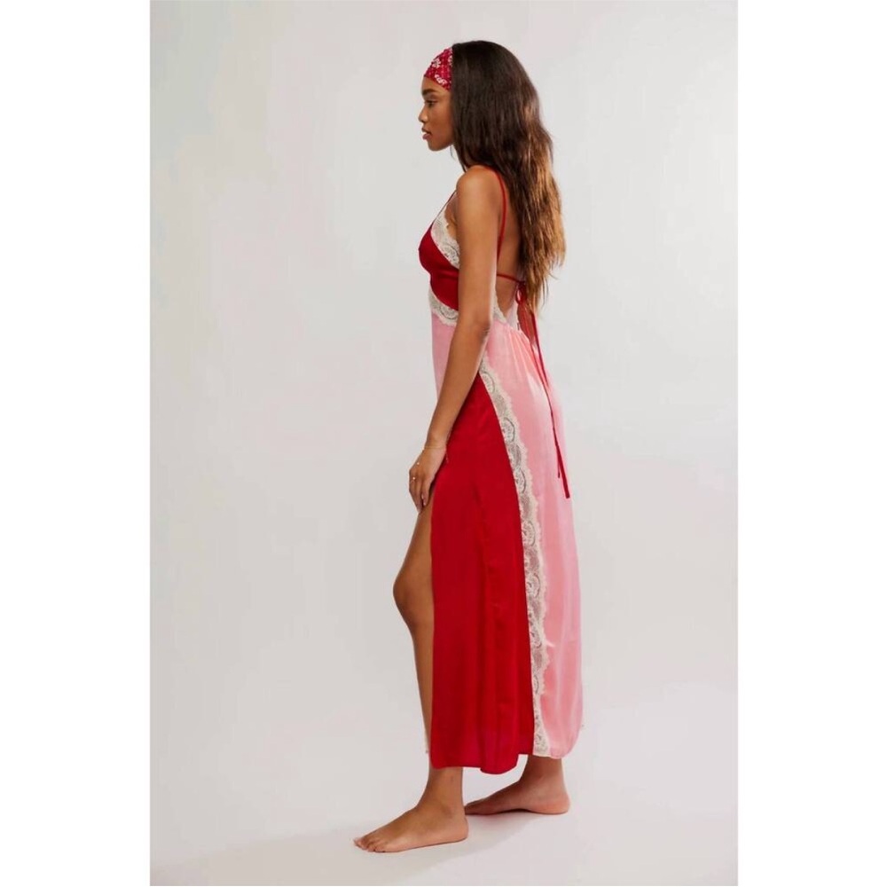 NEW FREE PEOPLE some kind of love maxi slips in sweetie pink, XL - Picture 3 of 8